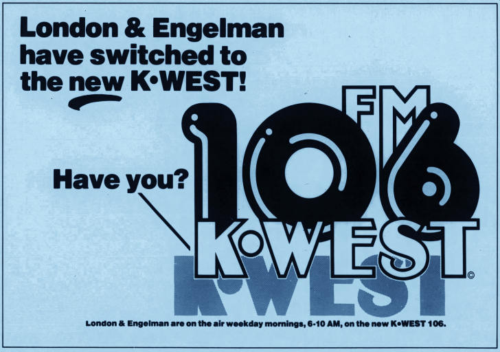 London & Engelman, K-West 106 KWST Los Angeles | March 1982